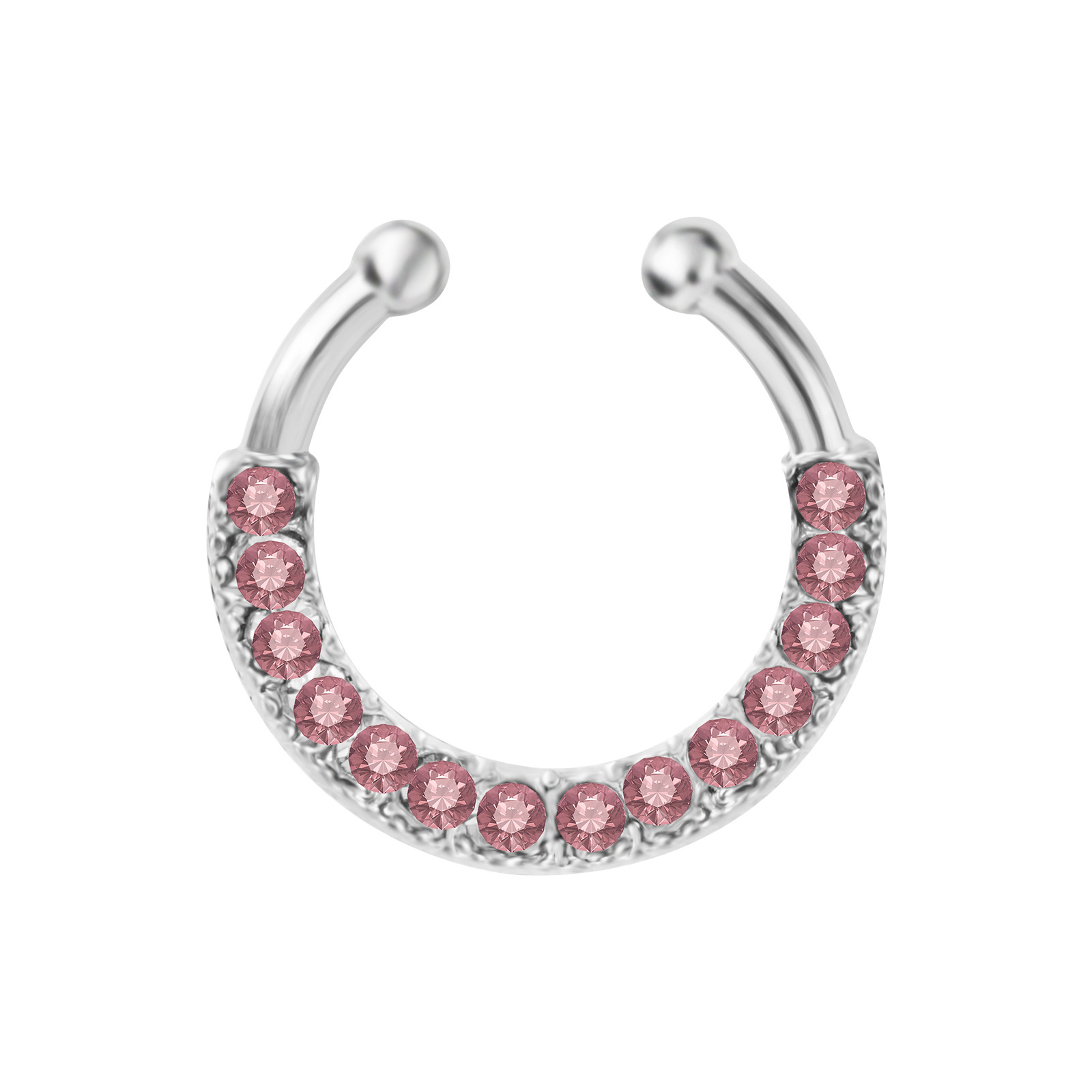 Næsepiercing i rustfrit stål geometrisk ring med diamant_voghion.com