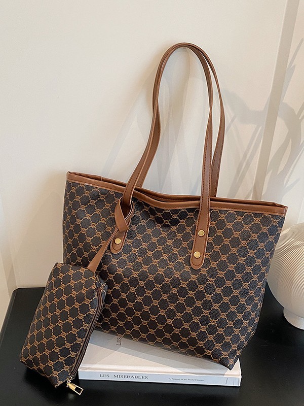 Commuting Large-Capacity Mother-In-Law Bag 2025 New Korean Style Shoulder Bag Plaid Printed Tote Bag High-End Handbag
