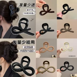 简约小众发夹女发量多亚克力基础鲨鱼夹极简风后脑勺盘发抓夹头饰