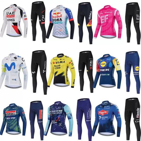 2026 New Tour de France Team Spring/Summer Long Sleeve Cycling Jersey Set Road Bike Quick-Dry Breathable Cycling Apparel