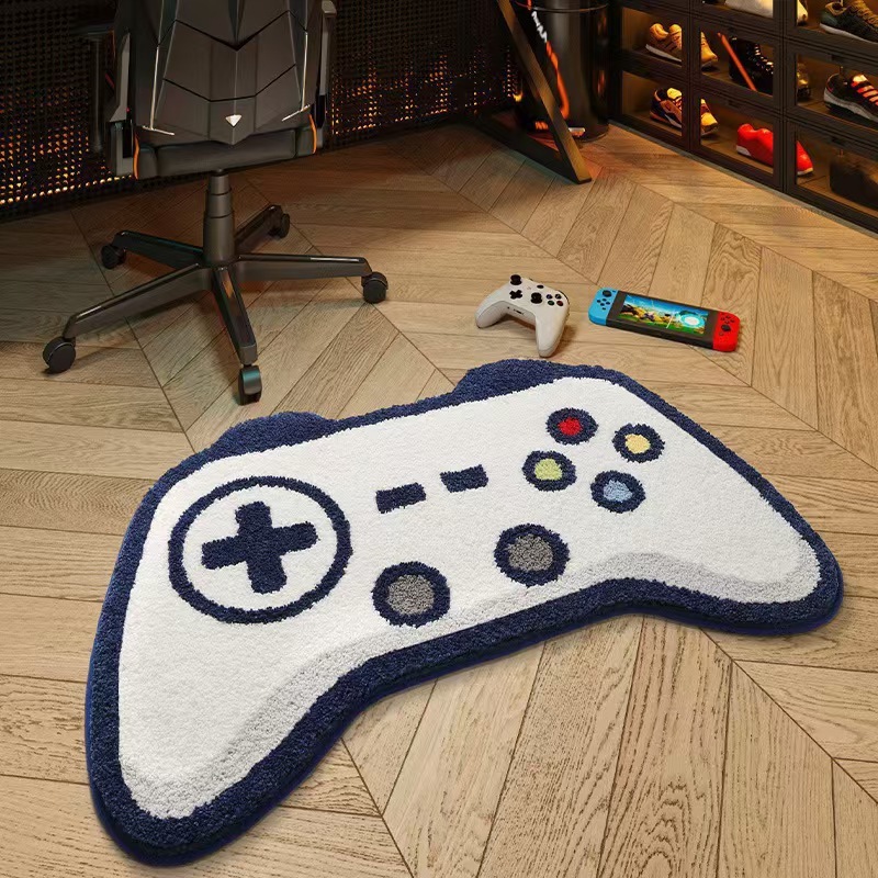 クロスボーダーラベルクリエイティブゲームコンソールハンドル模造カシミヤカーペットeスポーツルーム汚れにくいフロアマット滑り止めソファベッドサイドブランケット|undefined