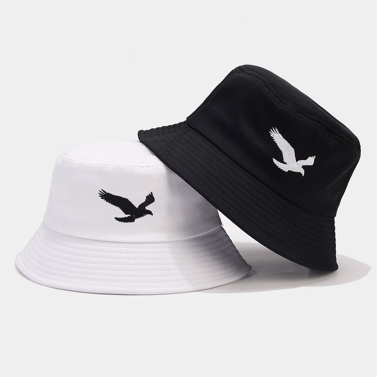 2025 nuevo águila bordada sombrero de pescador sombrero de sol hombre y mujer moda versátil sombrero de sol pareja sombrero de marea