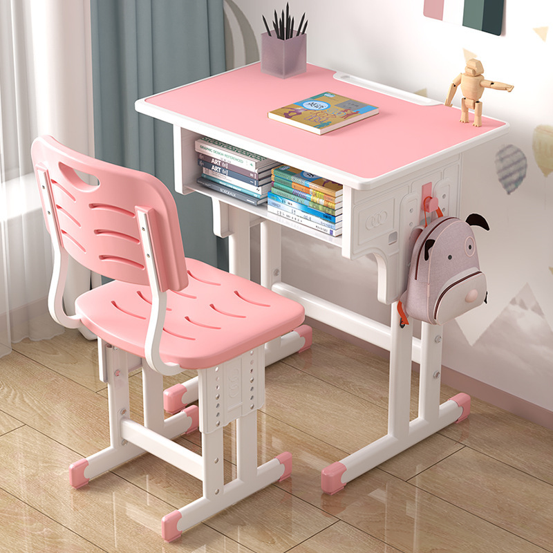 School Single Desk and Chair Set Classroom Tutoring Class Desk Adjustment Lifting Primary and Secondary School Students Children's Learning Desks and Chairs