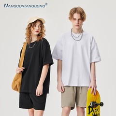メンズ | 230G純綿夏男性スーツゆるいカジュアルtシャツ男性半袖五分ズボンカップルスーツ