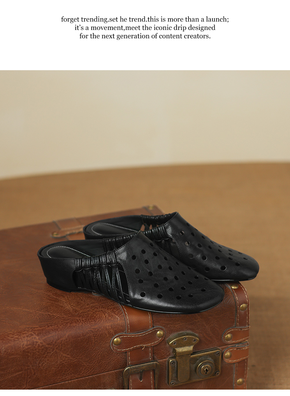 Dép sandal nữ quai chữ V đế xuồng cao gót, phong cách dệt da lộn — đen chi tiết 23