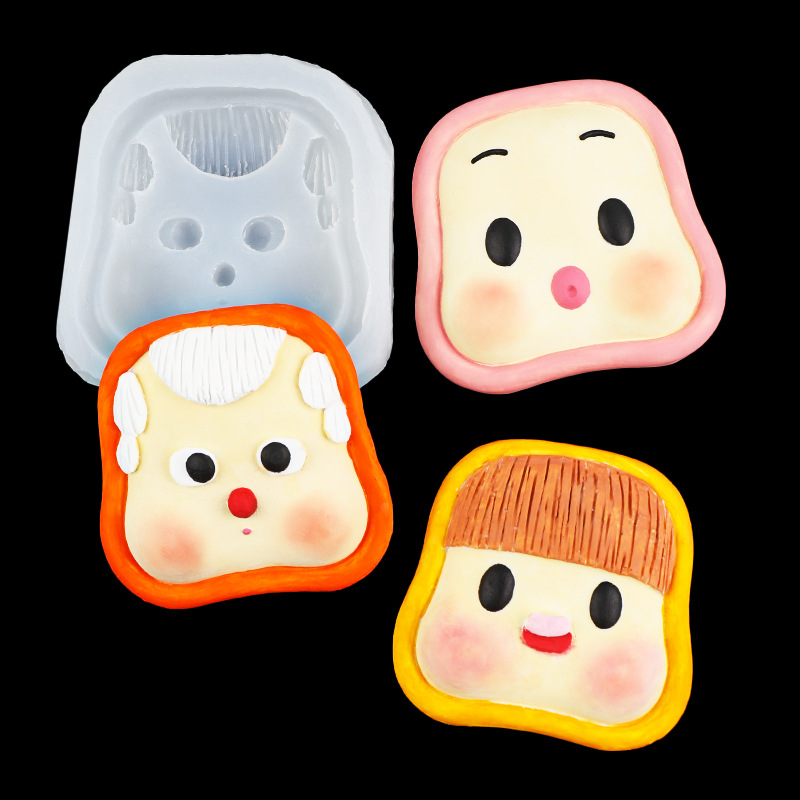 Dibujos Animados lindo bebé toot cara pastel decoración fondant silicona molde chocolate mousse hornear molde jalea pudín