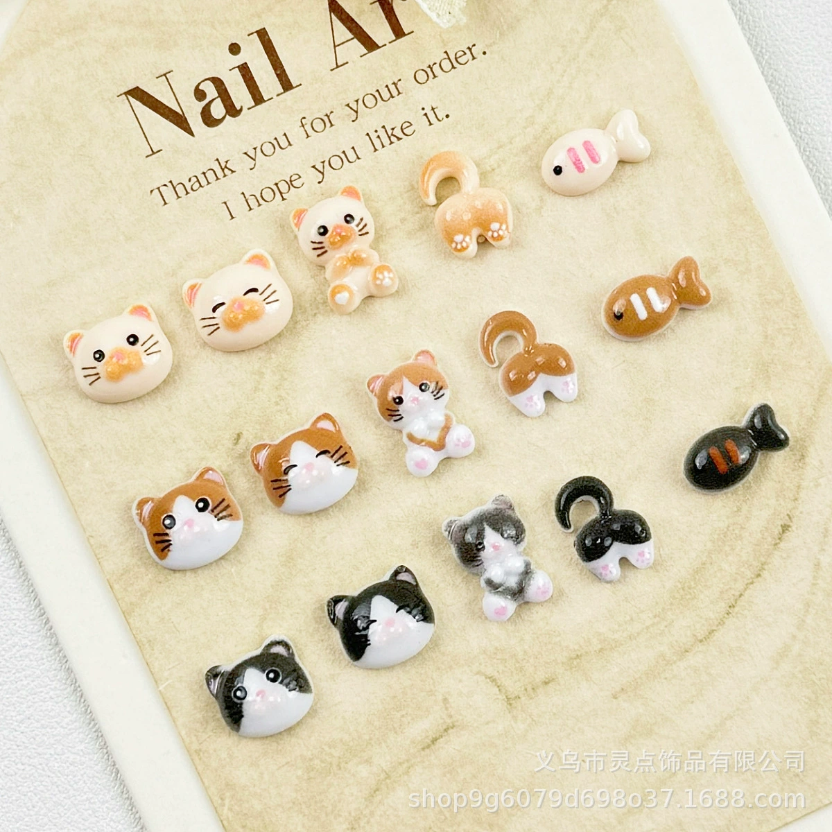 Симпатичный мультяшный мини-котенок рыбка маникюр аксессуары