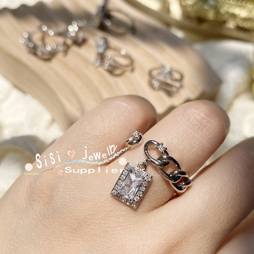 Sisi's new creative comet ins Internet celebrity bow series 18K plated micro-set five-pointed star ring for women