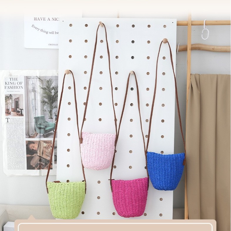 Manufacturer Wholesale New Straw Woven Bags, Fashionable Candy-Colored Woven Bags, Beach Crossbody Internet Celebrity Bags