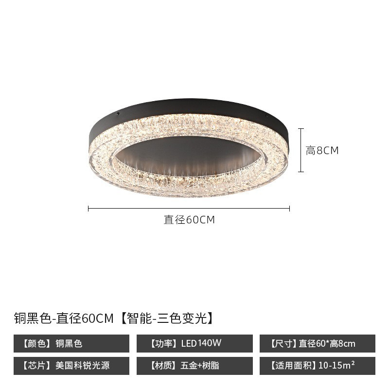 Lámpara de techo de resina de sala de estar minimalista de estilo italiano, diseñador moderno y simple de alta gama 2025 nueva lámpara de habitación del dormitorio principal