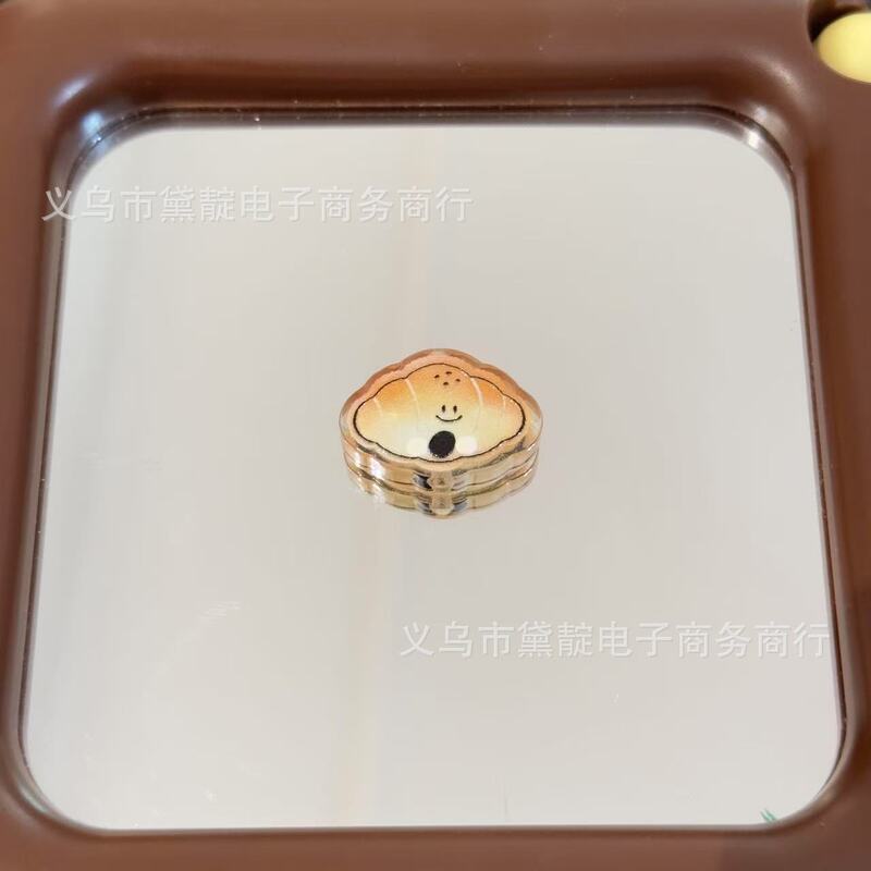 卡通笑脸面包奶茶浮雕串珠 diy发绳饰品配件手机链包挂钥匙扣材料|undefined