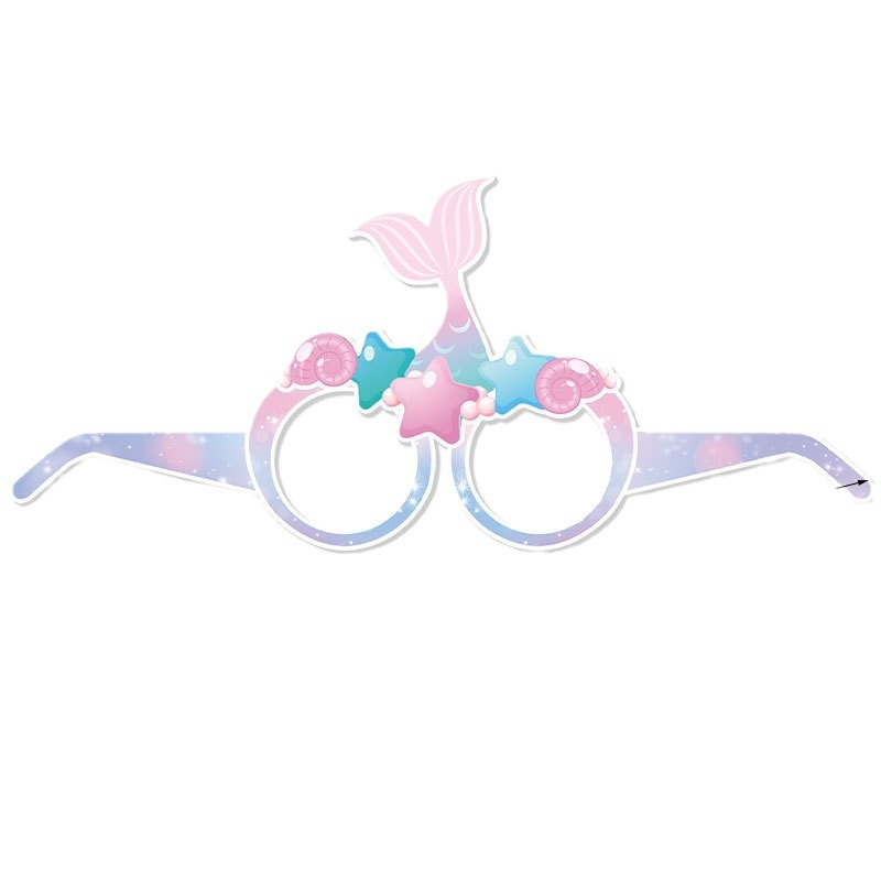 Nuevo océano sirena fruta gafas de papel los niños del verano decorativo Festival foto apoyos partido