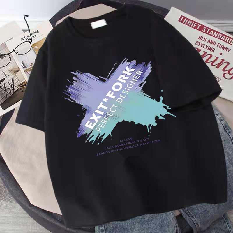 Camiseta de algodón 2022 nueva marca de moda 200G hombres sueltos más tamaño cuello redondo impreso deportes bottoming top