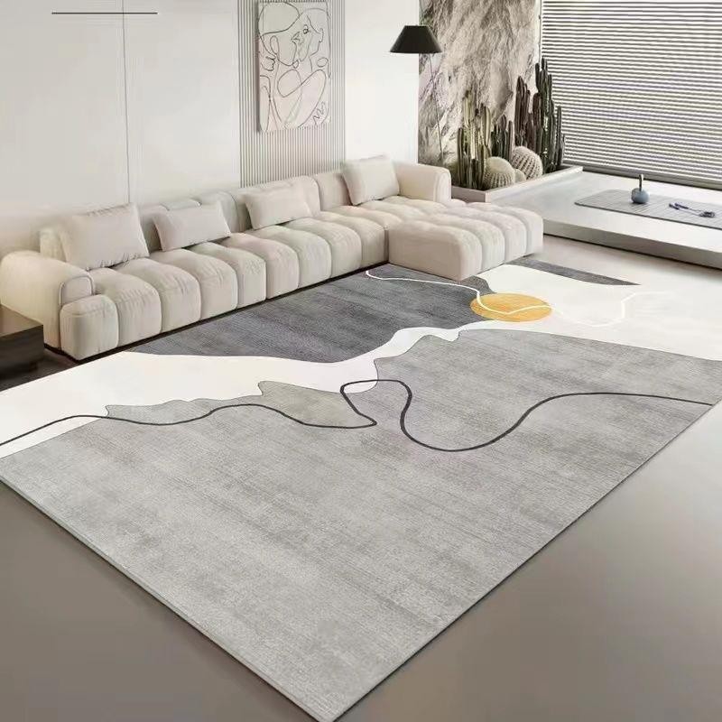 Alfombra para sala de estar, estilo crema, acceso a lujo, dormitorio de alta gama, estudio, sofá moderno, mesa de centro, manta, alfombra para el suelo junto a la cama