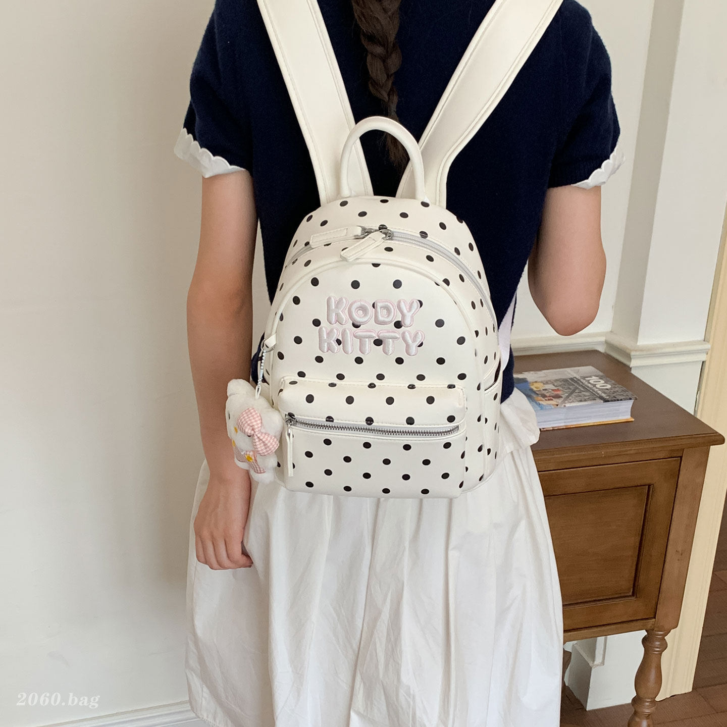 Nueva bolsa de gran capacidad bolsa de estudiantes de clase onda punto de tendencia coreana 2026 bolsa de moda bolsa de mujer mochila