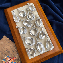 保真尼泊尔天然白水晶项链吊坠心形水滴 925纯银饰手工镶嵌宝石大