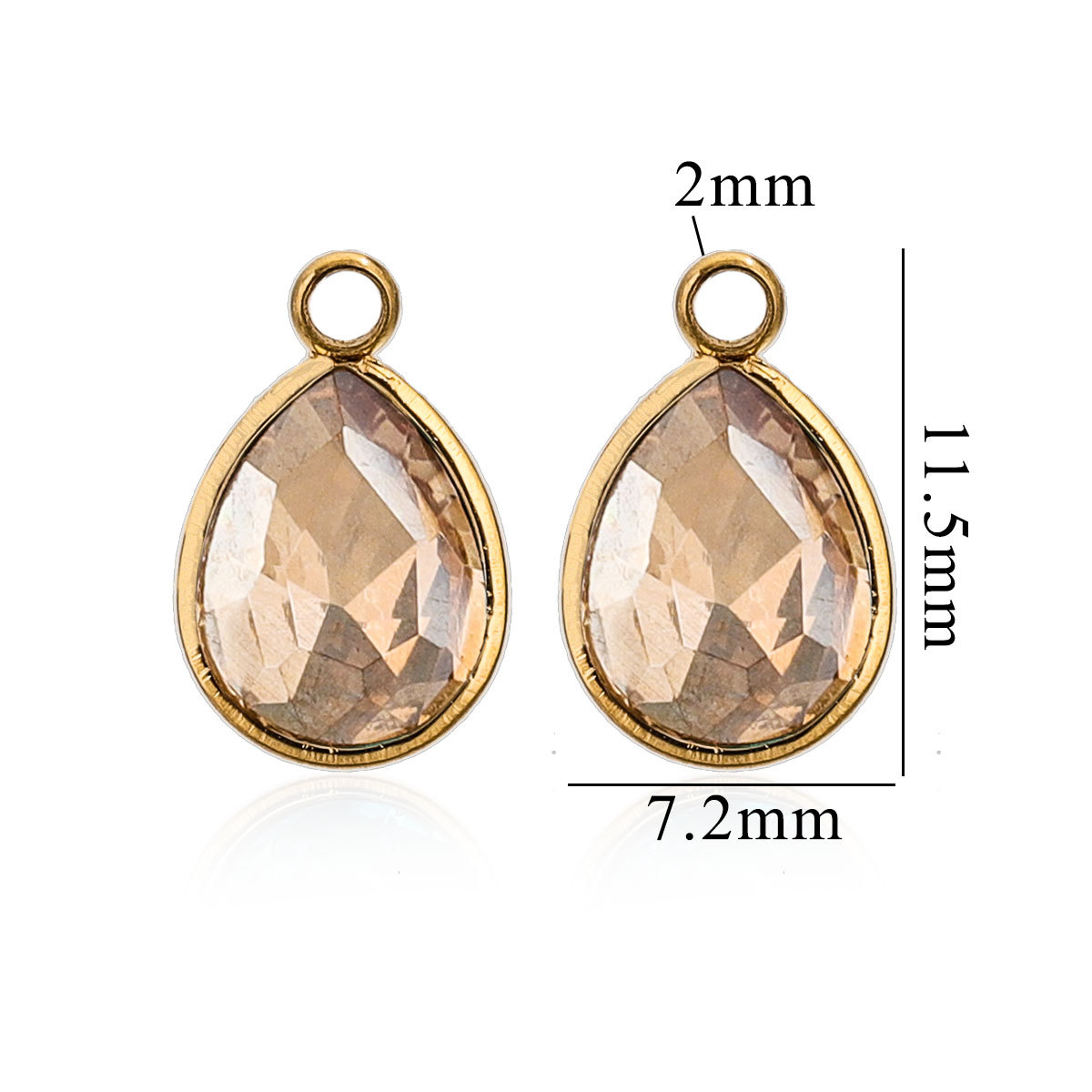 Acero inoxidable vidrio cristal colgante gotas de agua gemas de color colgante de acero titanio accesorios de joyería DIY