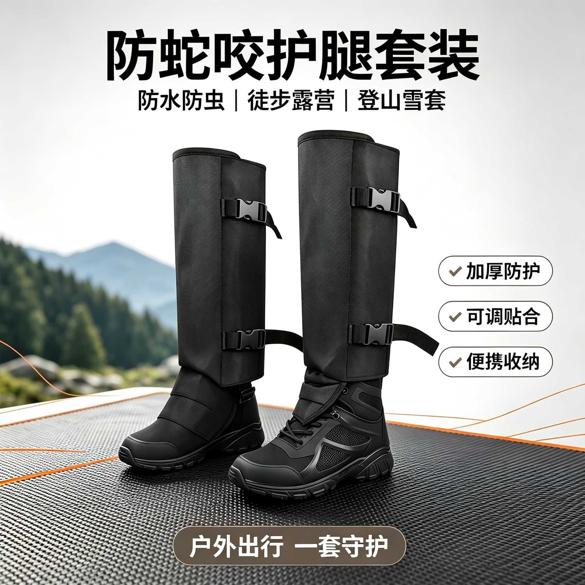 Upgraded Anti-Snake Bite Leg Protection Sleeves, Thickened, Wear-Resistant, Waterproof, Insect-Proof, Snow-Proof, with Upgraded Buckle, Specifically for Outdoor Use in Grass and Wetlands
