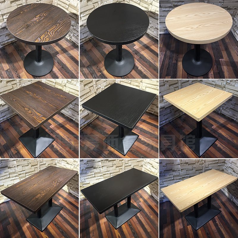 Retro Bar Western Restaurant Table Clear Bar Dessert Milk Tea Shop Dining Table and Chair Combination Numour Shop Small Round Table Square Table
