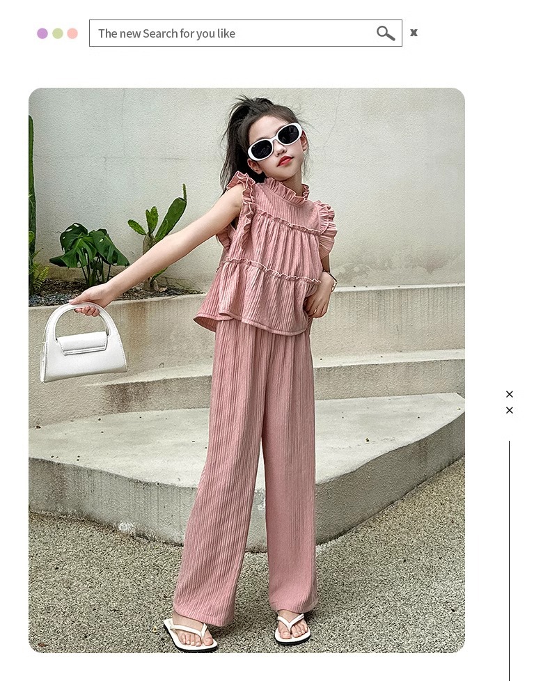 Completo bimba top senza maniche e pantaloni gamba larga_voghion.com