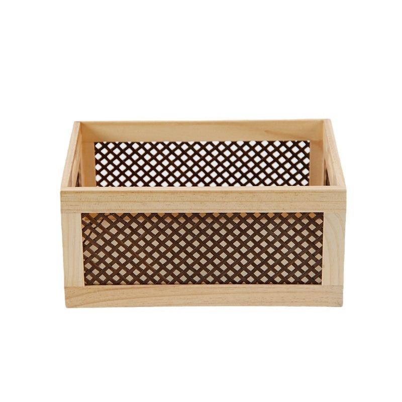 Canasta de almacenamiento de ratán de escritorio de madera maciza transfronteriza bambú tejido pasillo caja de llaves cajón de la sala de estar caja de artículos diversos de almacenamiento hueco