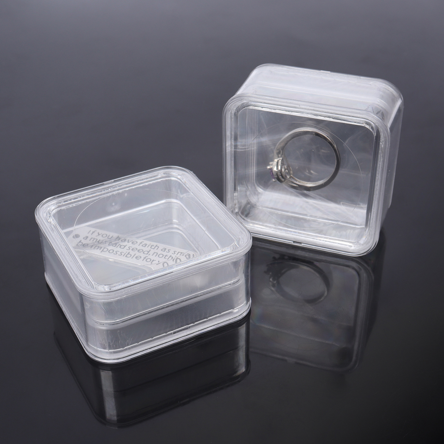 Suspended Transparent Jewelry Anti-Oxidation Storage Box Jewelry Watch Collectibles Chip Optical Sealed High Elasticity Box