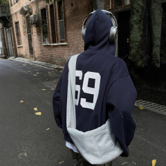 美式复古重磅刺绣连帽开衫卫衣男女款春秋季潮牌高街宽松休闲外套