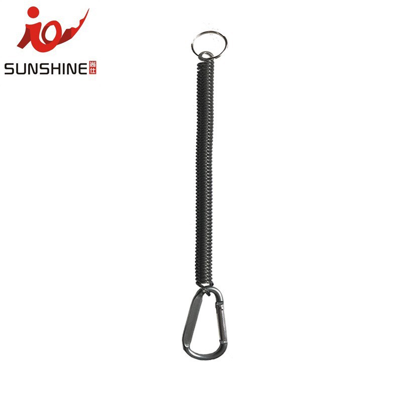 FUENTE Dispositivo de control de peces al por mayor de fábrica cuerda perdida cuerda de resorte de alambre de acero telescópica 1 M equipo de pesca cuerda anti-perdida a largo plazo en stock