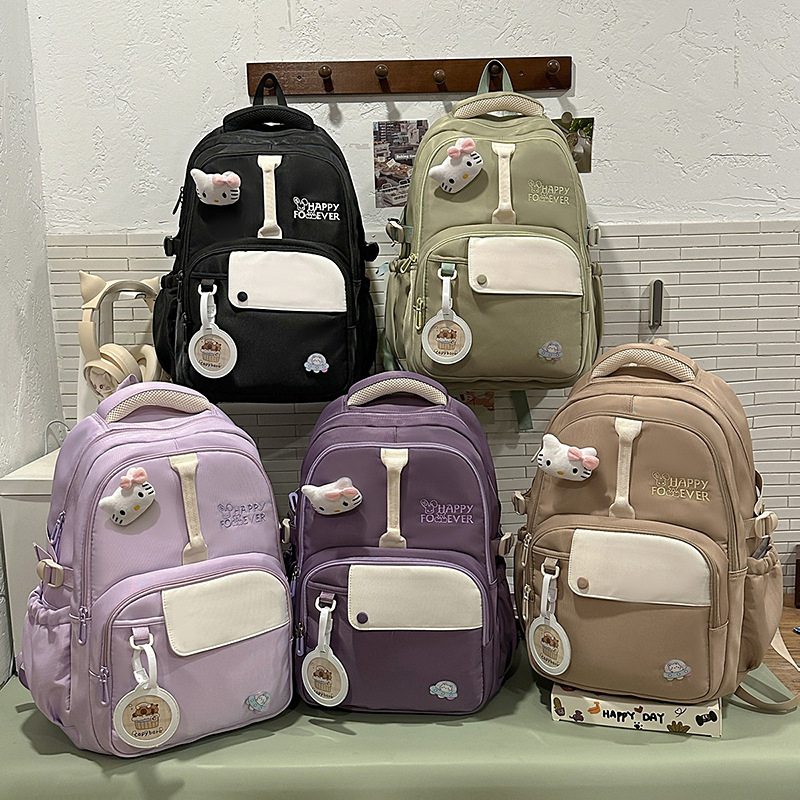 Mochila escolar para estudiantes de primaria, nueva ropa ligera para mujeres, mochila para estudiantes de secundaria para niñas, mochila escolar de gran capacidad para estudiantes de secundaria en el campus