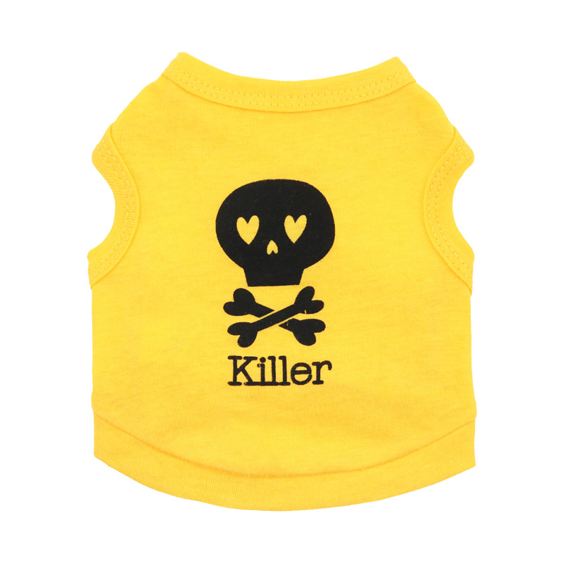Mascota perro ropa Halloween multi-color asesino cráneo chaleco Comercio exterior calidad al por mayor Teddy primavera y verano ropa