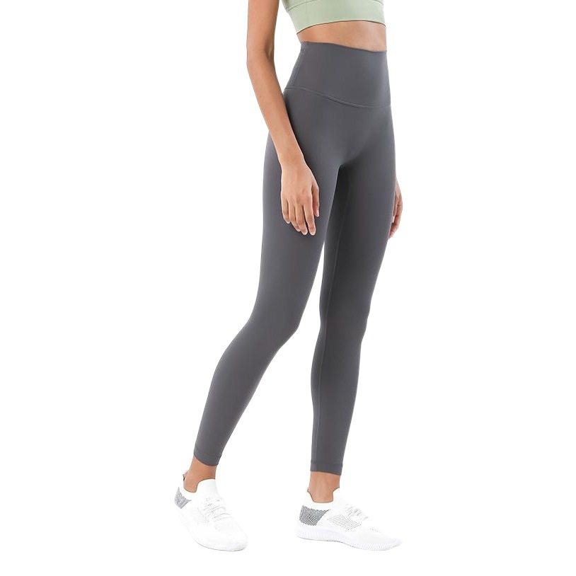 Sin vergüenza línea de doble cara cepillado nude pantalones de yoga mujeres europeas y americanas de cintura alta melocotón Hip lifting deportes fitness pantalones mujeres