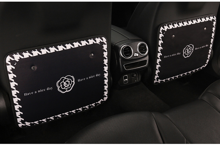 Car Anti-Kick Pad, Kidsren's Seat Back Anti-Kick Pad, Small Fragrant Camellia Rear Seat Anti-Fouling Pad, Anti-Kick and Anti-Scratch Pad