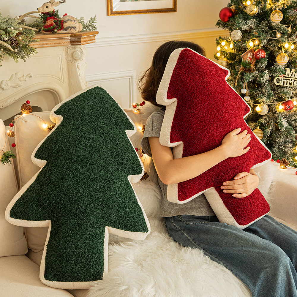 American Christmas Tree special-shaped plush pillow home living room sofa Christmas atmosphere decorative pillow cushion wholesale