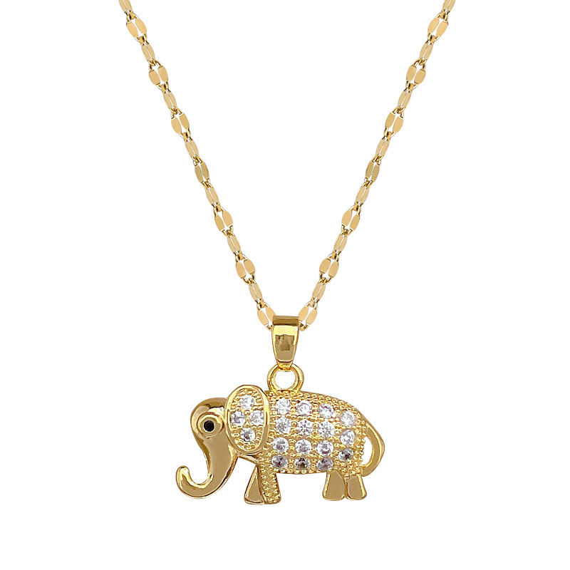 Collana donna con pendente elefante strass girocollo elegante_voghion.com