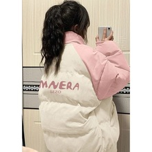 冬季新款加厚棉服保暖外套马甲夹克面包棉袄羽绒棉衣服学生嘻哈女