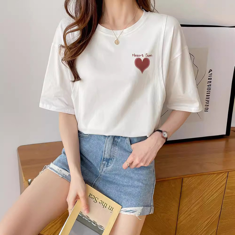 Pregnant Women's Summer Breastfeeding Clothes Out Short-sleeved Summer Breastfeeding Top Fashionable Slimming Side Opening Outer Wear T-shirt for Women
