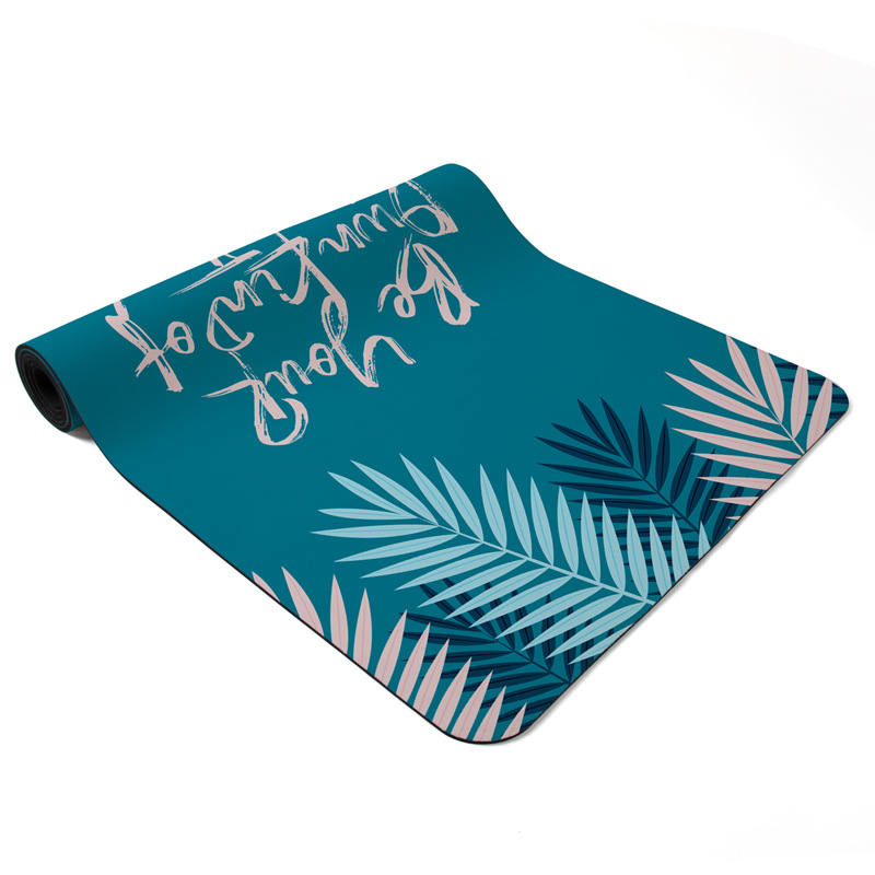 Alfombrilla de yoga de gamuza anti-gato, goma, resistente al desgaste, impresión absorbente de sudor, fitness en el hogar, saltar la cuerda, ejercicios de salto, absorción de impactos, aislamiento acústico