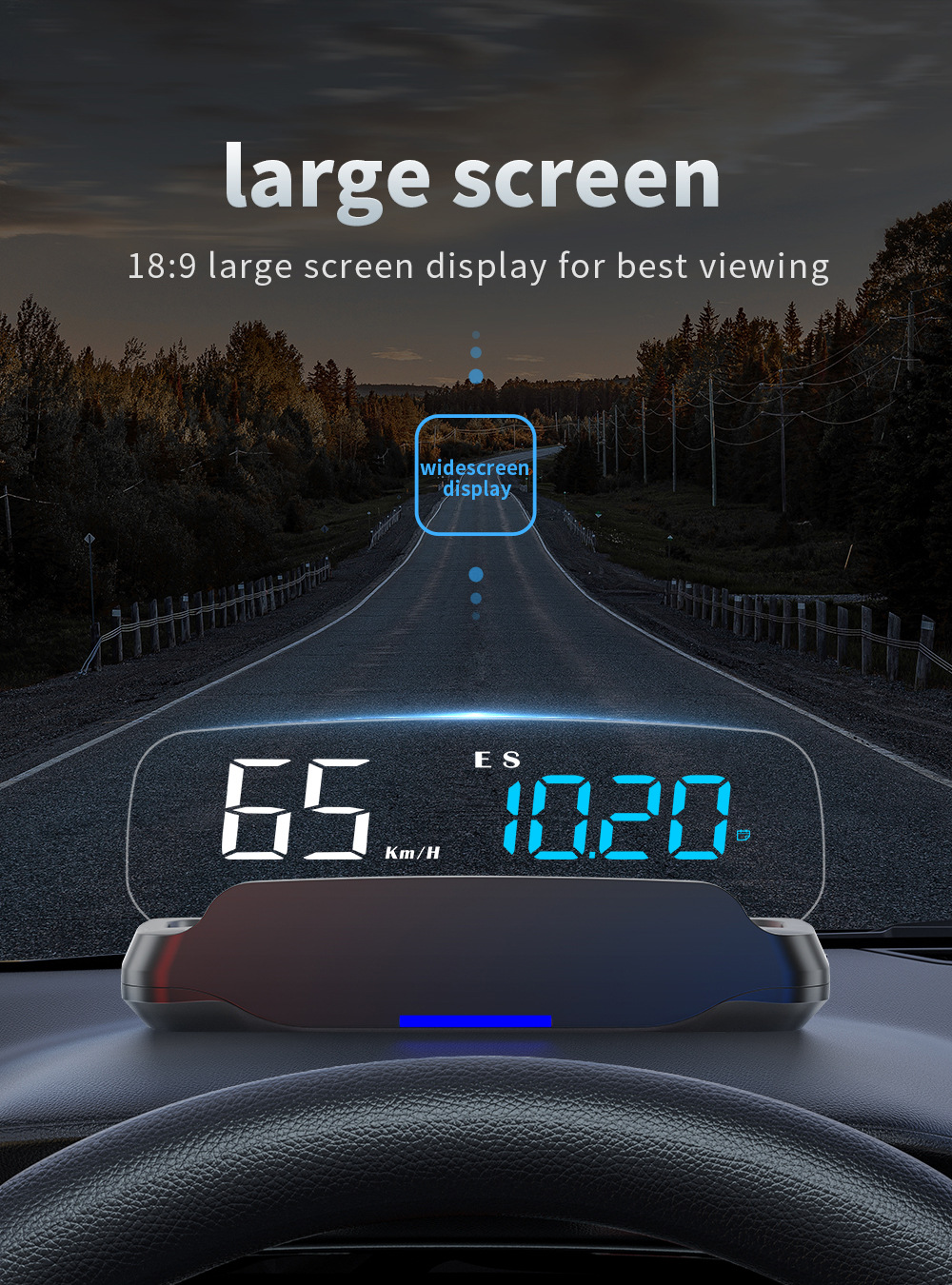 No ghosting HUD head-up display car GPS high-definition USB-powered universal car speedometer altitude date