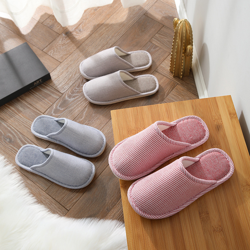 Manufacturer Wholesale Autumn and Winter Simple Warm Cotton Slippers for Home Indoor Men and Women Couples Plus Velvet Anti-Slip Confinement Slippers