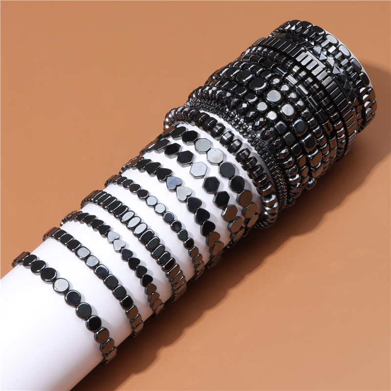 Αναψυχή Ρετρού Γεωμετρικό Μοτίβο Ελαστικό Σχοινί Αιματίτης Χάντια Γιονσεξ Βραχιόλι display picture 8