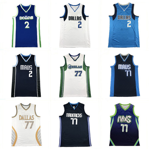 Summer cross-border jersey Mavericks 77 Doncic Mavericks 2# Irving embroidered basketball uniform training vest shorts