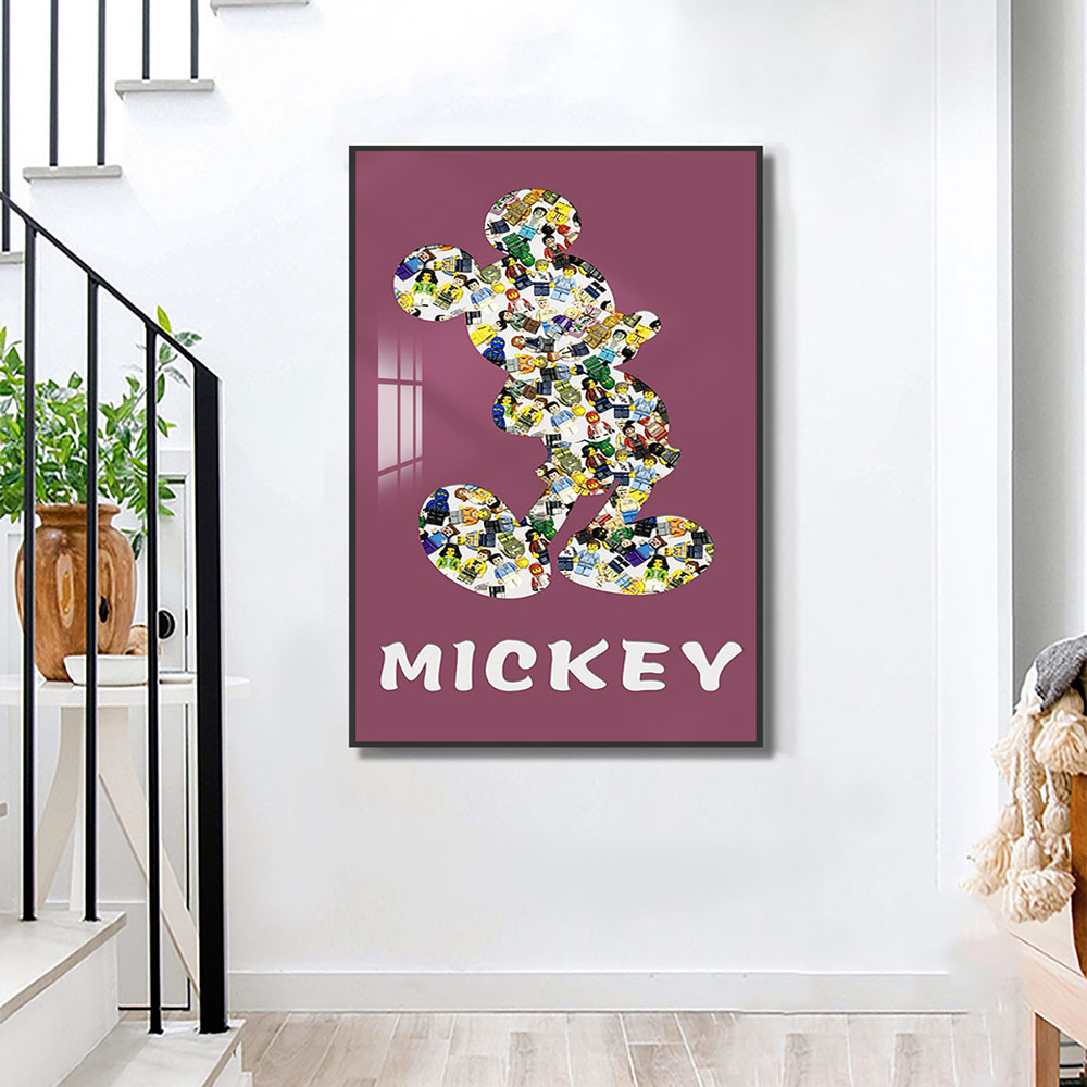 Lego bloque de construcción pintura sala de estar pintura decorativa habitación de los niños colgando pintura dormitorio pasillo pintura tridimensional bloques de construcción muñeca colgando pintura