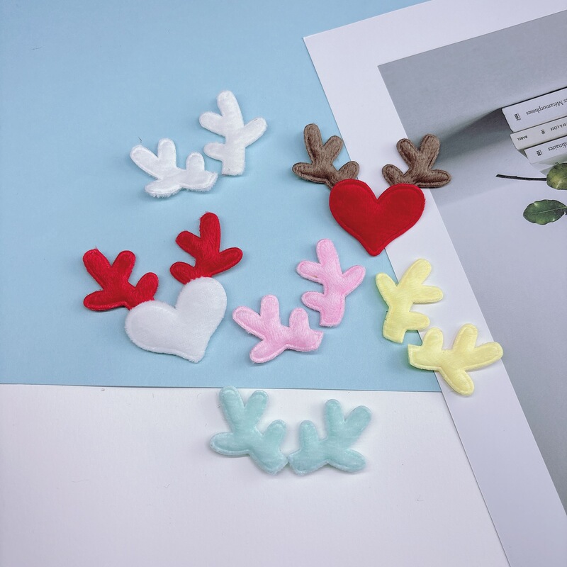 DIY Jewelry Accessories Christmas Decoration Double-Sided Gold Powder Antlers Kidsren's Hair Accessories Hairpin Materials and Accessories