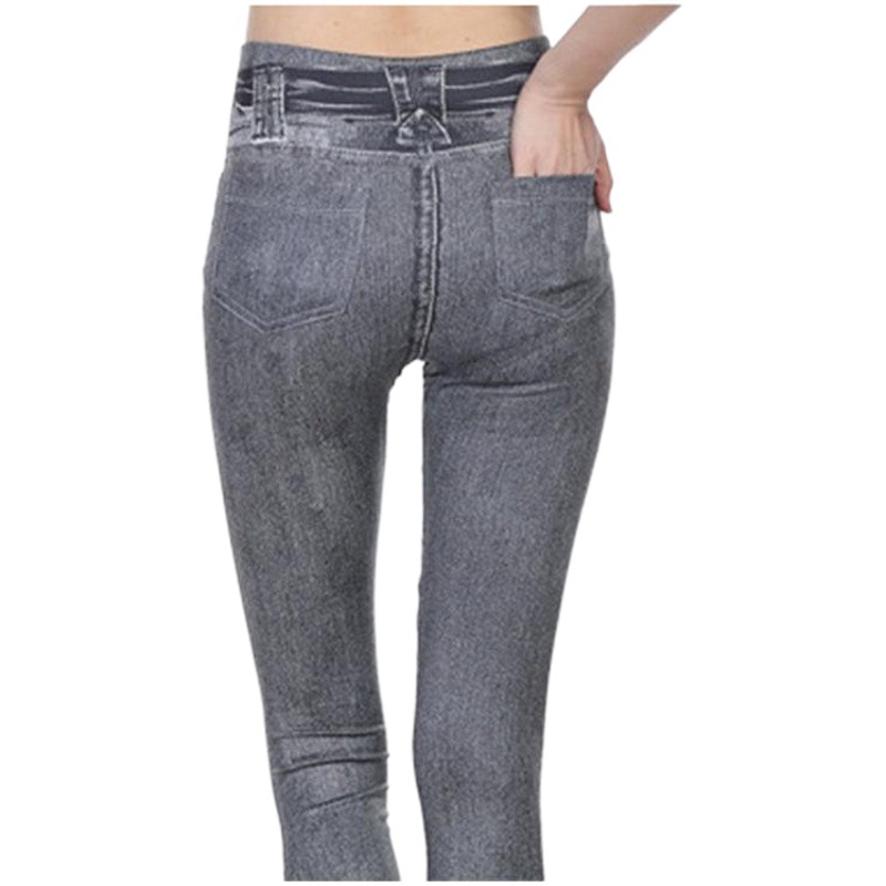 Leggings de punto con forro polar estilo tiburón, populares en Instagram, pantalones vaqueros de punto para mujer, venta al por mayor europea y americana, pantalones de yoga transfronterizos