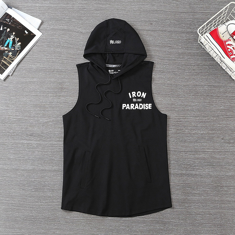 Ready-Made Hooded Quick-Drying Vest Men's Summer Basketball Running Sports Casual Tops Versatile Sleeveless T-Shirt Vest