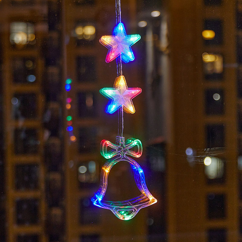 Lámpara de succión de diseño al aire libre de Navidad estrella de cinco puntas parada actividad ventana creativa Lámpara decorativa tienda centro comercial lámpara colgante