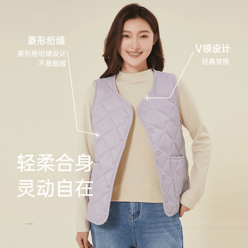 女士冬季保暖羽绒棉马甲女外穿休闲坎肩保暖男女通用背心内穿马夹|undefined