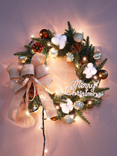 60圣诞布置场景摆件80cm装饰品礼物创意挂饰大花环40门挂圣诞节