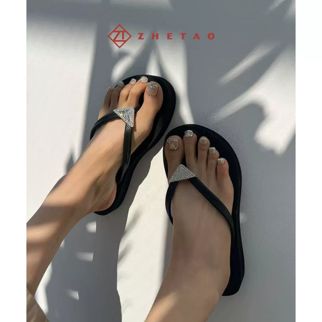 Zhetao пляжный шлепанец 2025 весна-лето новый 2.5CM толстое дно противоскользящие дикие пляжные тапочки