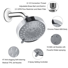 Amazon Cross-border Shower Head 4-inch Bathroom Hotel Guest Room Small Suspension Head Lattice Bathroom Top Spray